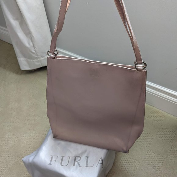 Furla Pale Pink Leather Bag - Picture 1 of 11